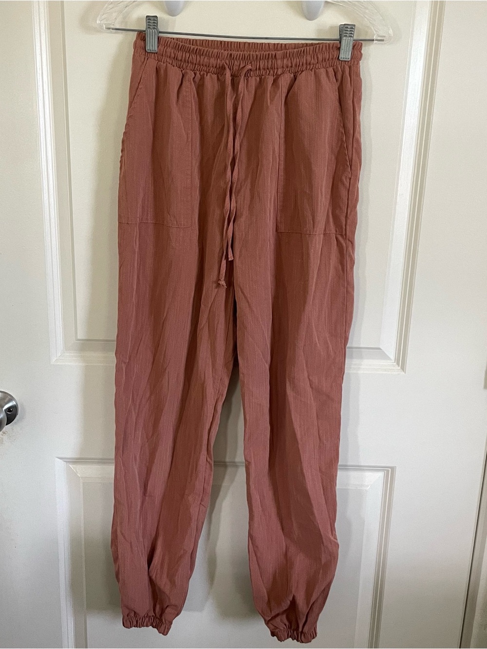 mahina Dusty Rose Elastic Waist Jogger Pants